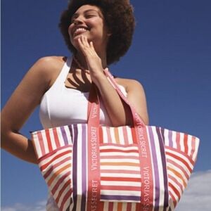 Victoria's Secret Colorful Striped Beach Bag Tote